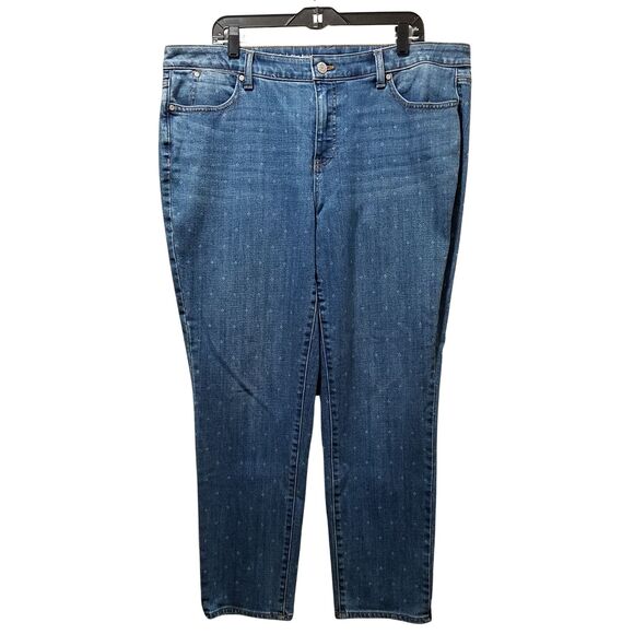 Talbots Denim - Talbots Jeans Women’s 16W Blue Flawless Slim Ankle Floral Ditsy Print Stretch